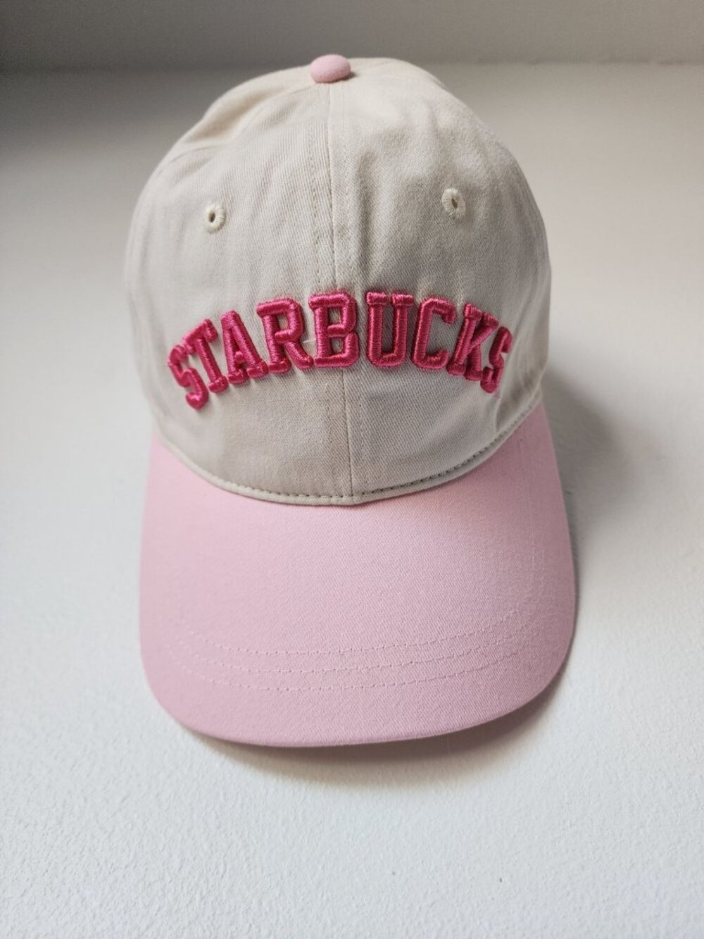 Starbucks pink drink tan logo baseball cap OS NWT